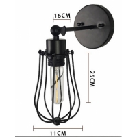 Нажмите для увеличения Бра LOFT ASR-204 Black, черная клетка, Е27, цвет черный, цвет патрона черный